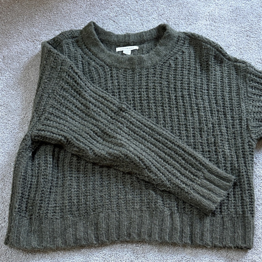 American Eagle Olive Knit Sweater